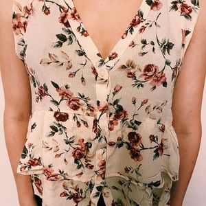 Button up floral tank